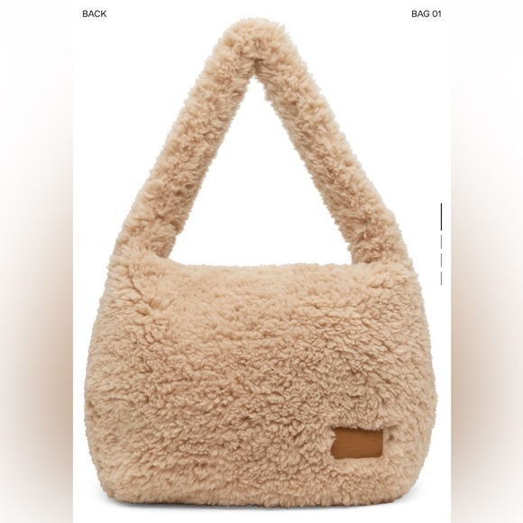 ROKH beige oversized fur bag - Picture 1 of 3